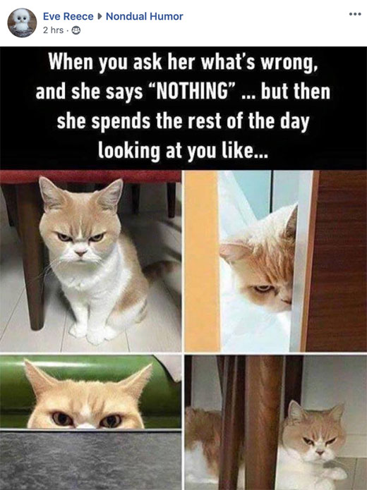 When a woman says NOTHING is wrong